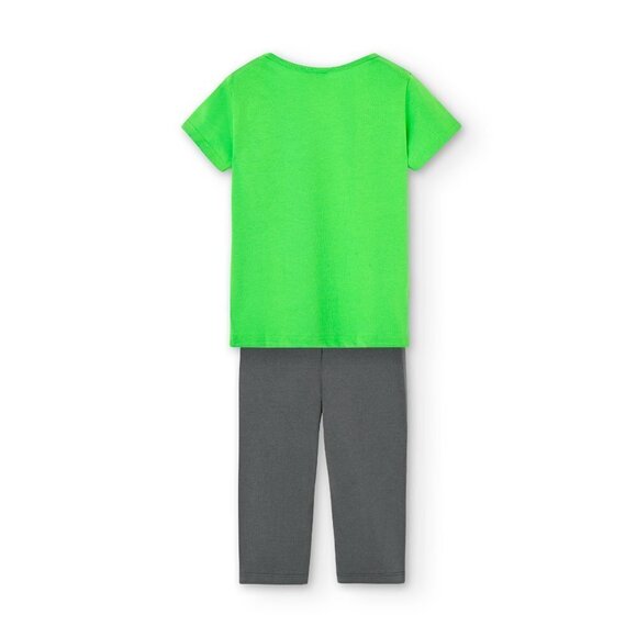 NWT Boboli green t-shirt et gray legging set with palm tree print - Picture 2 of 7